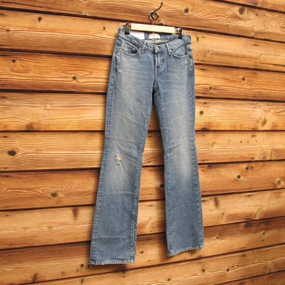 NWT 7 For All Mankind Original Boot Cut Low Rise Embellished Jeans 26 X 33.5 - Picture 5 of 12